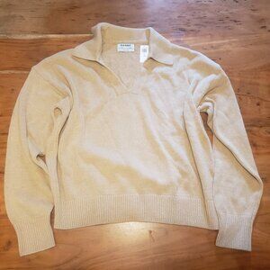 New Old Navy Men's Beige Collared Sweater